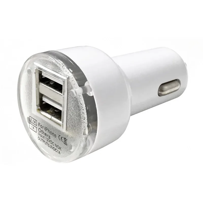 Новинка, микро Универсальный двойной 2 порта, USB Автомобильное зарядное устройство для iPhone, iPad, Мини Автомобильное зарядное устройство, адаптер, автомобильный прикуриватель