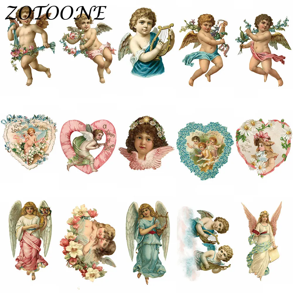 Переводные нашивки ZOTOONE милый ангел железные для одежды детской украшения сделай