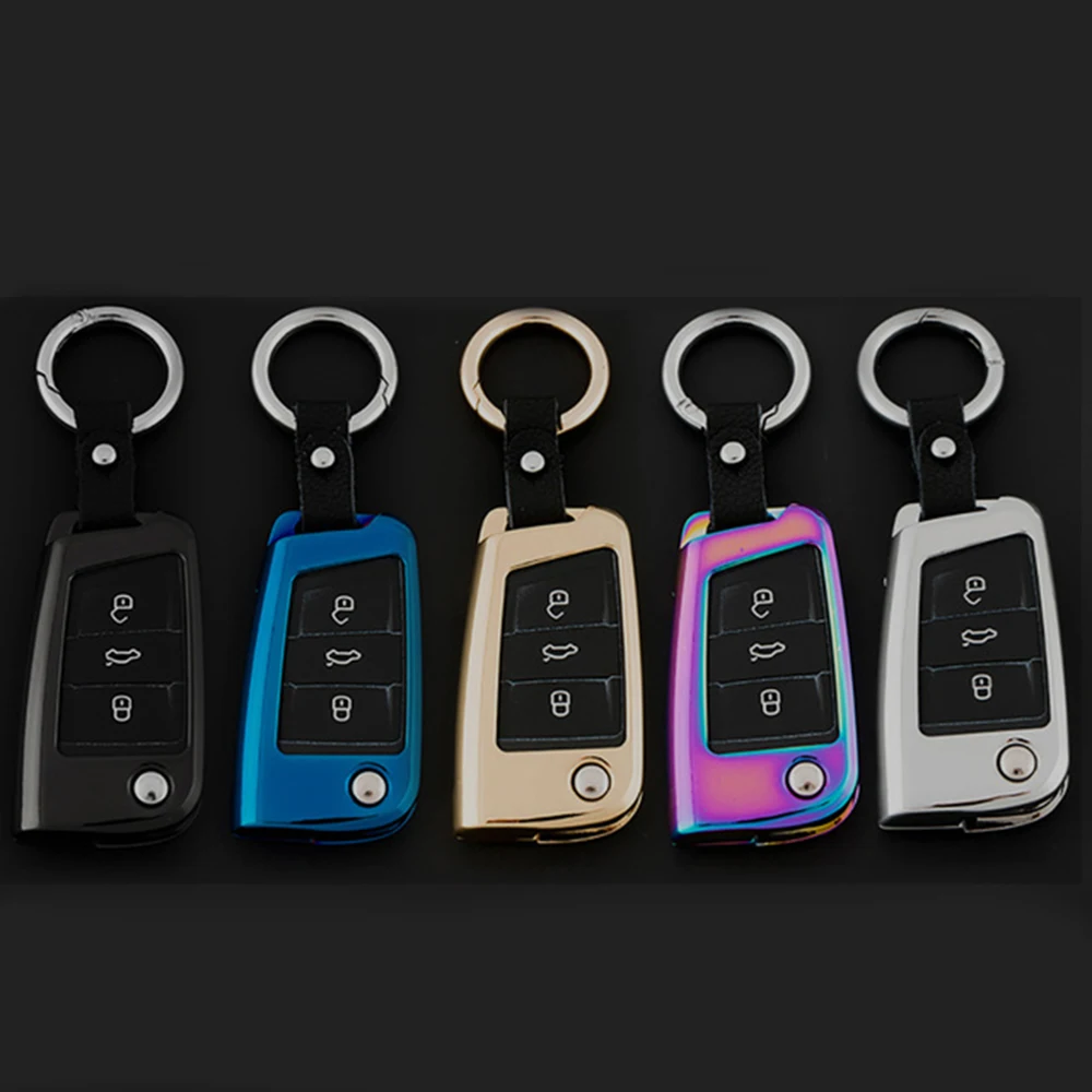 Для Volkswagen VW Tiguan Golf 7 Passat Skoda Octavia цинковый сплав+ кожа авто чехол ключа дистанционного управления автомобилем чехол брелок автомобильные аксессуары