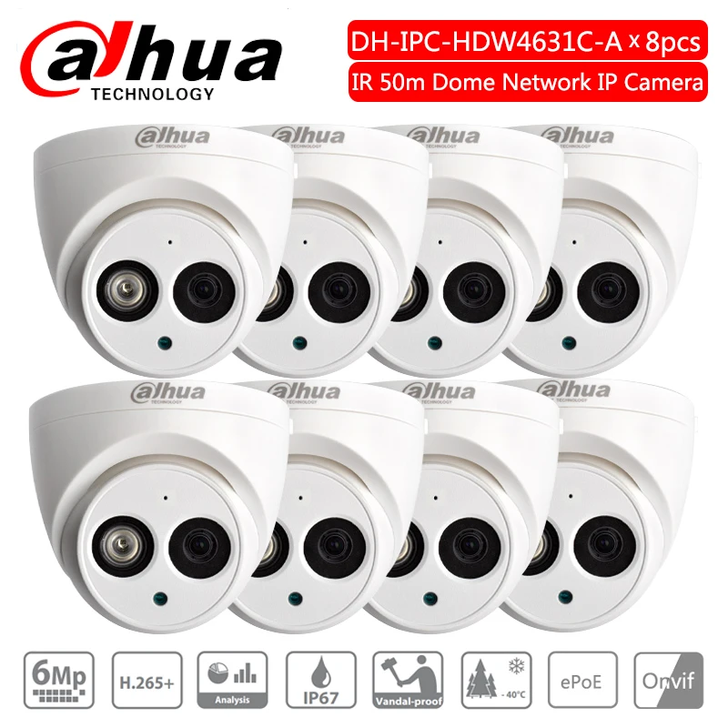 Оригинал Dahua IPC HDW4631C A металлический корпус 6 МП Встроенный микрофон POE IR 50 м IP67 IK10 ip
