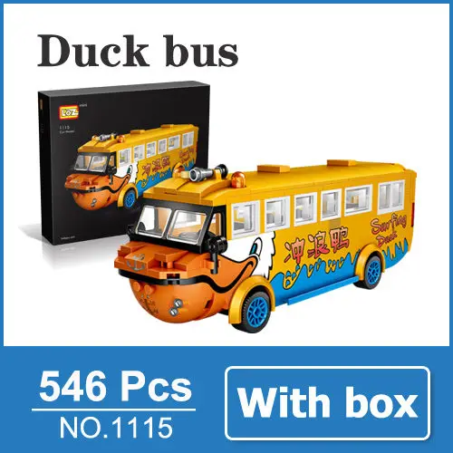 LOZ Duck Bus WithBox LOZ конструктор хот-дог мороженое грузовик модели машинок игрушка создатель техника фигурки статуэтки серии подарок для девочек мальчиков женщин друзей - Цвет: LOZ Duck Bus WithBox