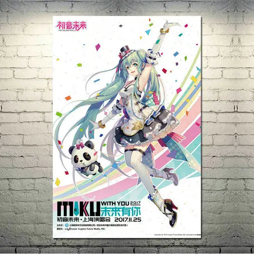 picture 3 Хацунэ Мику Вокалоид аниме Искусство Шелковый Холст плакат 13x20 24x36 дюймов настенные картины-003 - Цвет: picture 3
