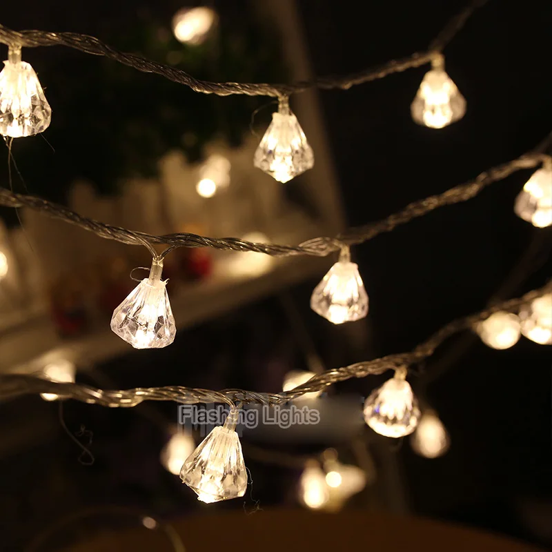 Luminaria 10 м 50 светодиодный Алмазный Янтарный светодиодный лампочка гирлянда Рождественские фонари для рождественского домашнего декора свадебные вечерние украшения Galrand