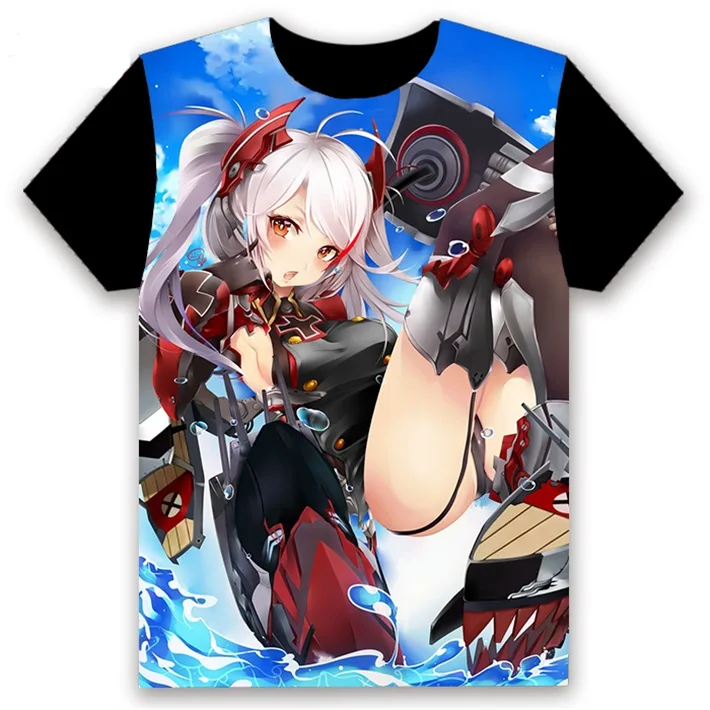 7 Мужская футболка Аниме игры Azur Lane akagi kaga illustrious Printed cosplay с коротким рукавом унисекс черные футболки топы Летняя одежда - Цвет: 7