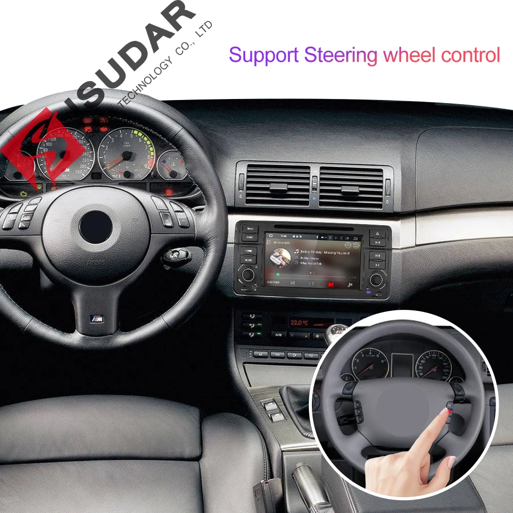 Isudar Автомобильный мультимедийный плеер Android 9 1 Din dvd для BMW/E46/M3/MG/ZT/Rover 75/320/318/325