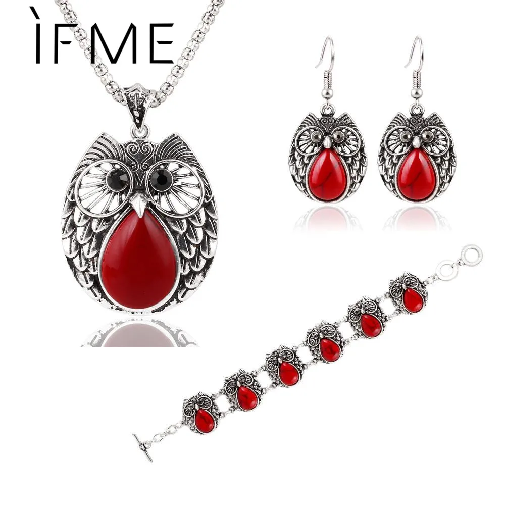 IF ME Модные Винтажные Летние Стильные Ювелирные наборы в виде совы для женщин 3