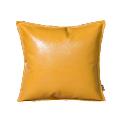 Cushion cover1 Однотонные желтые и синие домашние декоративные подушки, мягкие кожаные Наволочки на молнии, наволочки для подушек 30*50/45*45/50*50 см - Цвет: Cushion cover1