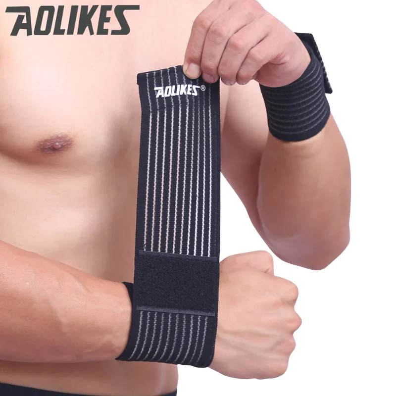 

AOLIKES 1pair cotton fitness elastic bandage hand wrist strap wrap sport wristband support gym wrist protector carpal tunnel