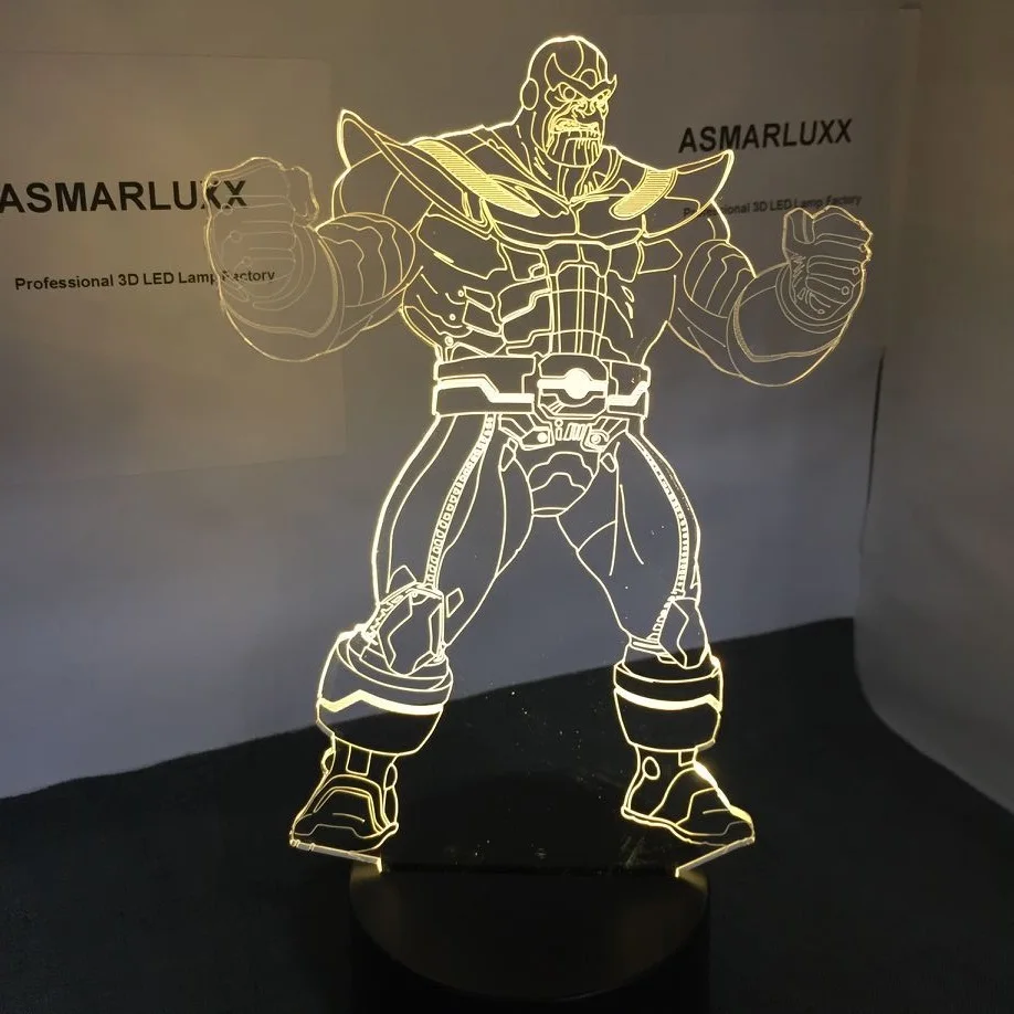 Thanos 3D лампа Avangers 3 Infinity War Gauntlet ночной Светильник СВЕТОДИОДНЫЙ меняющий Новый