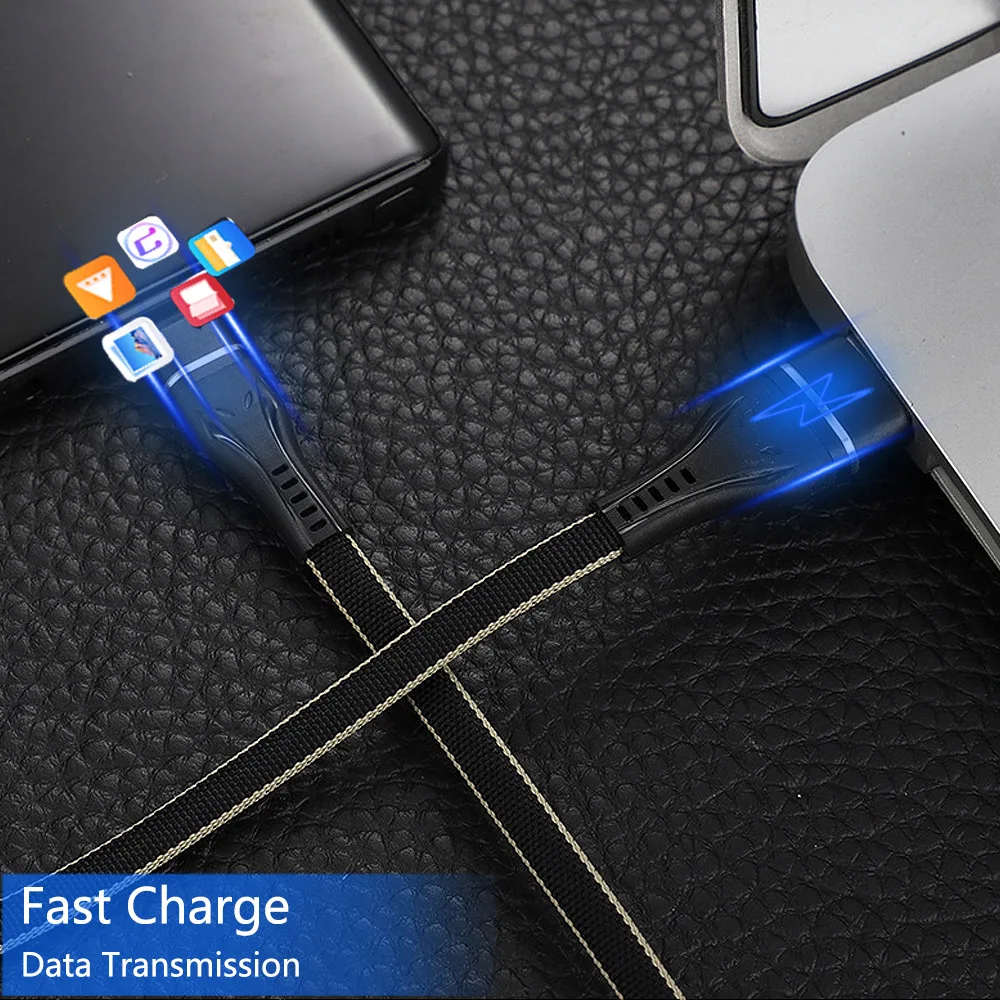 FBYEG 2.4A Micro USB кабель для зарядки Type C Huawei Samsung iPhone синхронизации данных 1 м быстрой