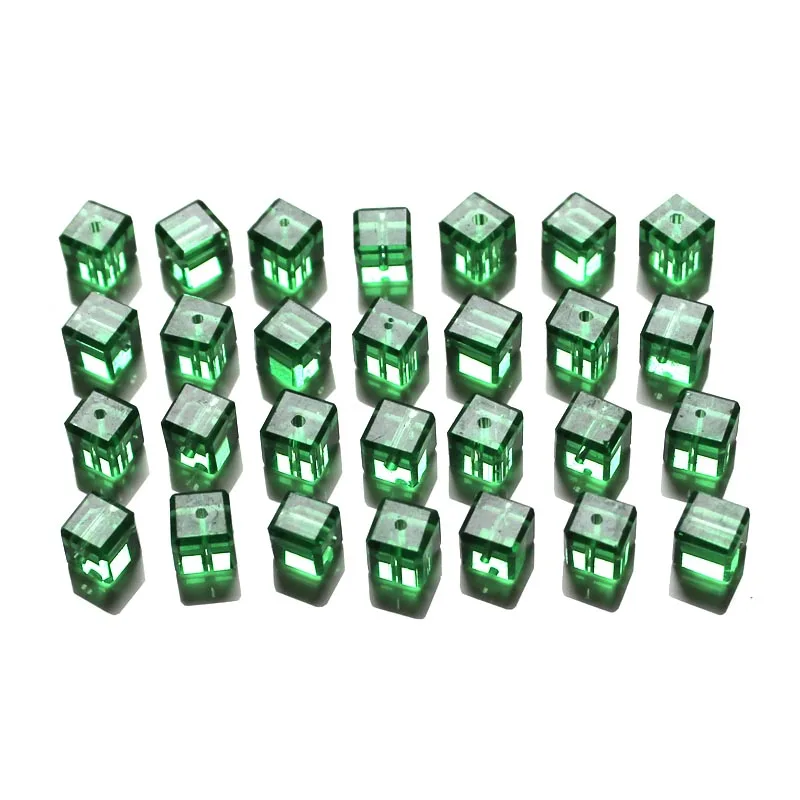 100 шт кубические Хрустальные стеклянные бусины 6x6 мм SQAP66 с фабрики разноцветные кубические бусины