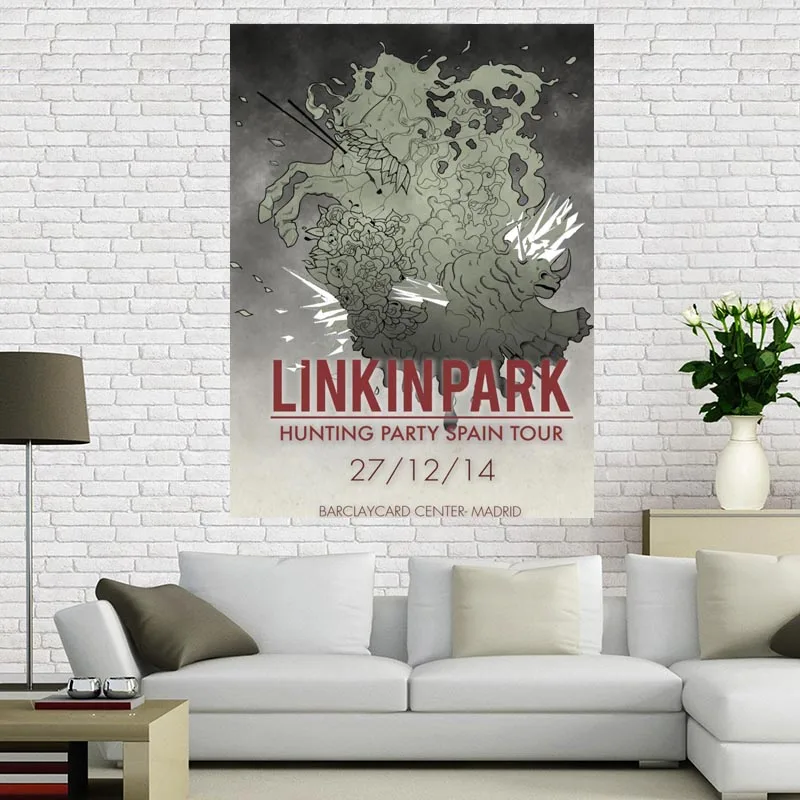 Пользовательские Холст плакат Linkin Park художественная живопись Большой размер плакат ткань стены плакат печать из шелковой ткани с принтом