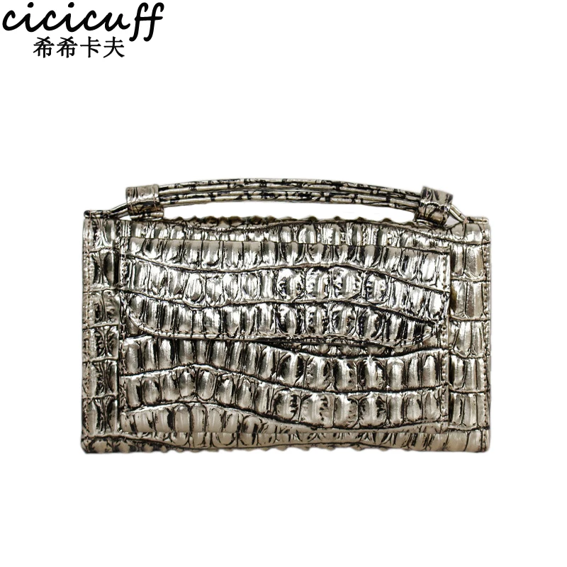Женская сумка мессенджер из натуральной кожи с узором под крокодила|clutch bags for