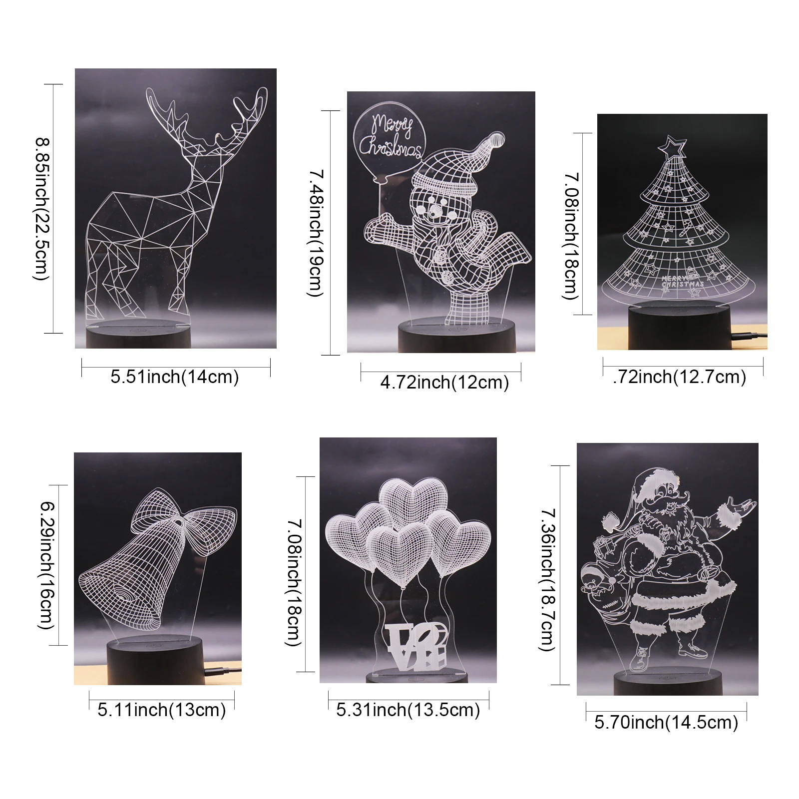 1 шт. Рождественский подарок серии рождественские украшения для дома 3D лампа