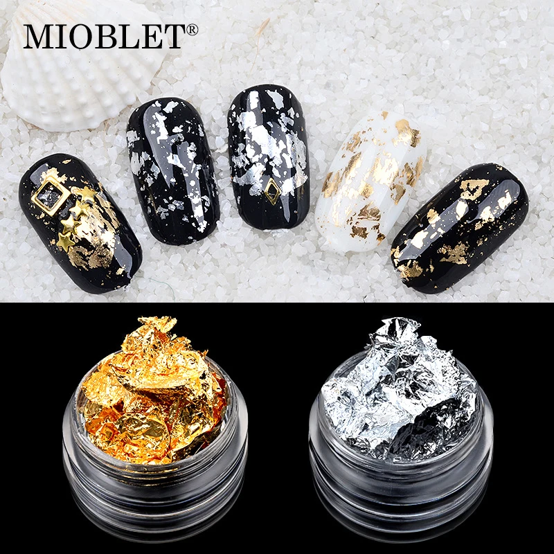 MOOBLET золото серебро блеск алюминиевая фольга бумага DIY магический эффект наклейки блестки Гель-лак для ногтей украшения для ногтей маникюр