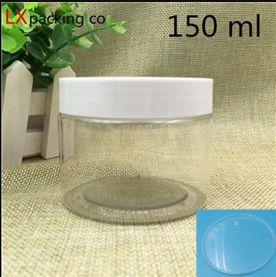 150 ml Inner cover 30 шт 50 80 100 150 200 250 мл прозрачные Пластиковые Упаковочные бутылки с белой крышкой контейнер для специй банка с наклейкой - Цвет: 150 ml Inner cover