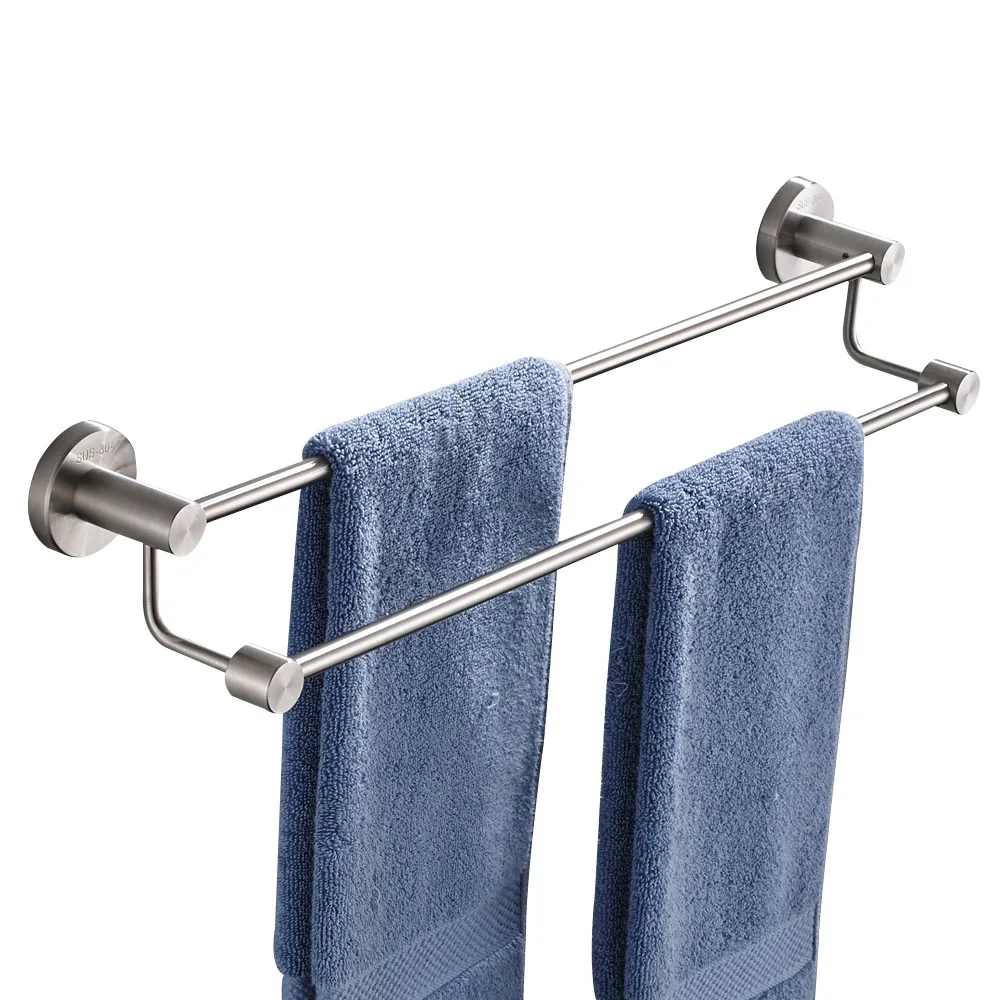 double towel bars Leyden набор аксессуаров для ванной комнаты, матовый 304 нержавеющая сталь, одиночный держатель для полотенец, держатель для туалетной бумаги, наборы для ванной - Цвет: double towel bars