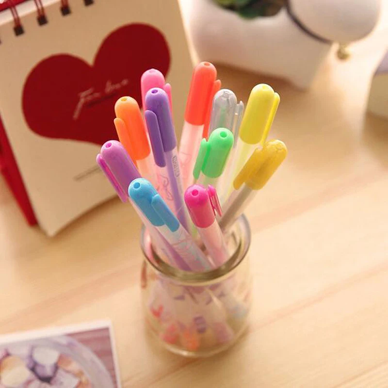 10 шт цвет случайный пластик Подпись Радуга цветная гелевая ручка канцелярские