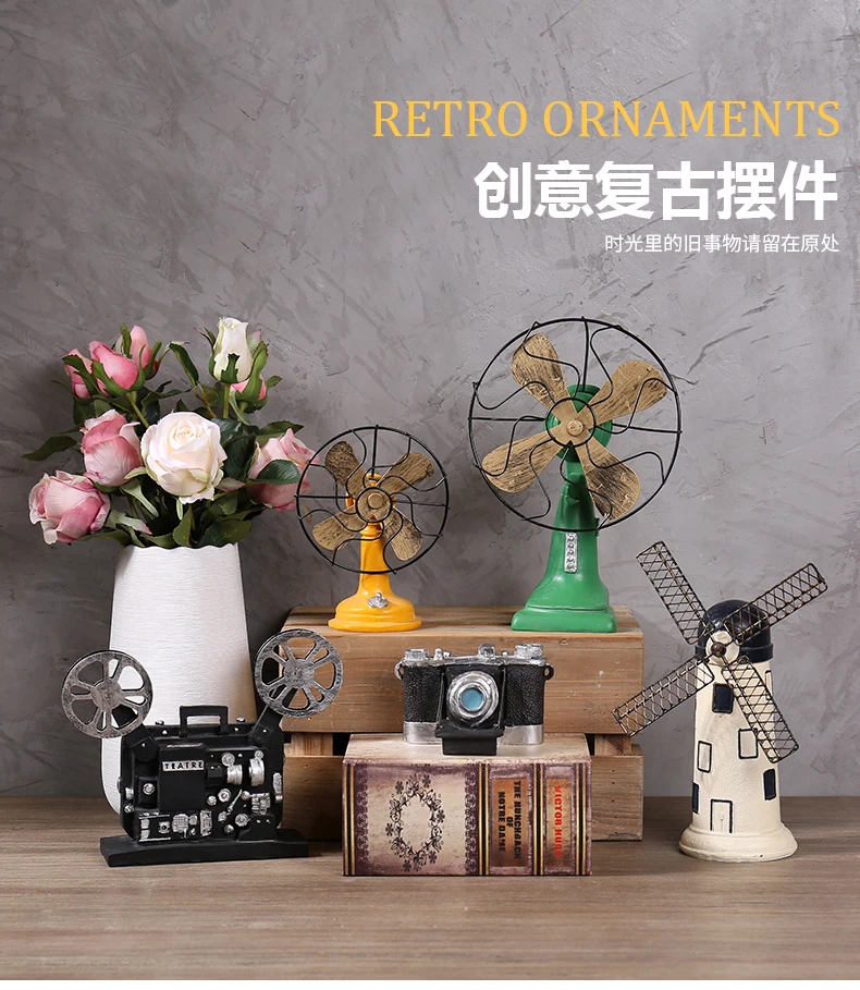 Classic Vintage Resin Home Decorative Phonograph Sewing Machine Radio Camera Fan and Vintage Telephone Bar Cafe Restaurant Craft