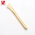 Кисть для макияжа, с золотыми ручками, мягкая, белая, из козы, 168, большая, угловая, для контура щек, для лица