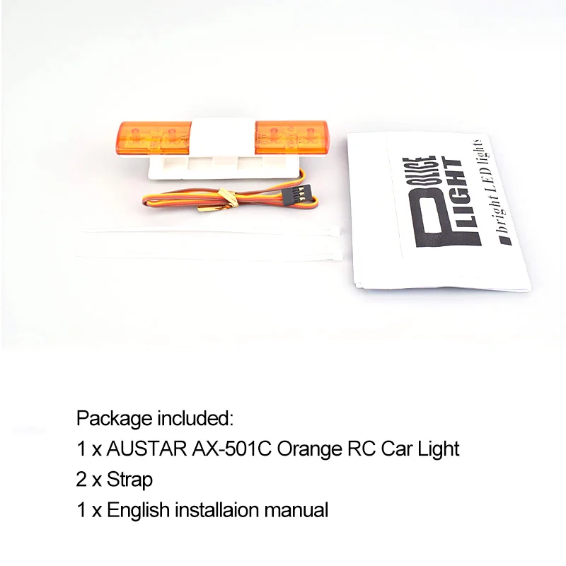 AUSTAR AX-501C Orange Multi-function Ultra Bright LED Lamp Light for 1/10/ 1/8 HSP TAMIYA CC01 4WD Axial SCX10 RC Car | Игрушки и хобби