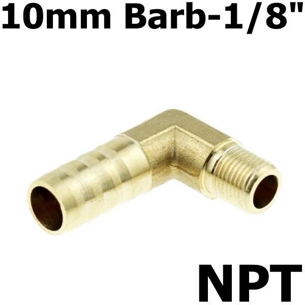 L 10mm Barb-01 Прямой или локоть латунный шланг фитинг 6 мм 8 мм 10 мм 12 мм Барб Спайсер 1/" NPT Мужская резьба медная колючая муфта соединитель - Цвет: L 10mm Barb-01