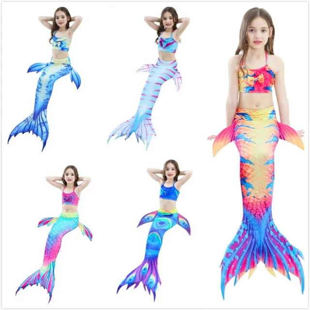 3 шт./компл. новинка купальник для маленьких девочек хвост русалки маскарадный
