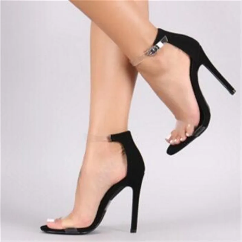 

Hot Sale Women Pumps PVC Platform Sandals Super High Heels Waterproof Female Transparent Crystal Wedding Shoes Sandalia Feminina