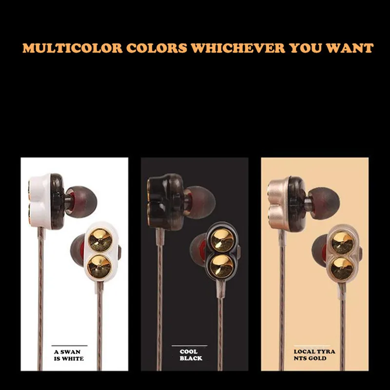 Наушники Sansnail M2 In Ear спортивные наушники с защитой от пота двумя басами 4 колонки