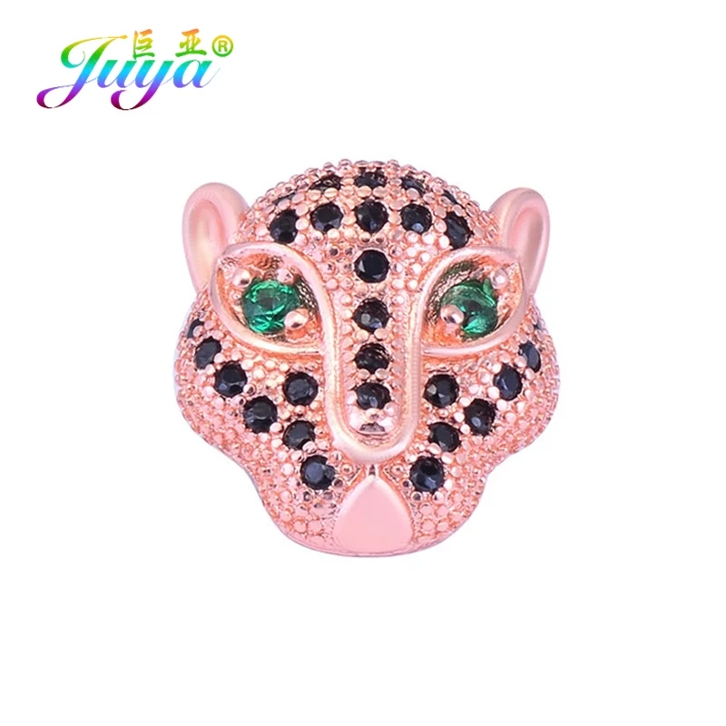 As Photo Juya DIY, для женщин и мужчин, натуральные камни, ювелирные изделия, европейский шарм, бусины ручной работы, леопард, Лев, голова Пантеры, металлические бусины, аксессуары - Цвет: As Photo