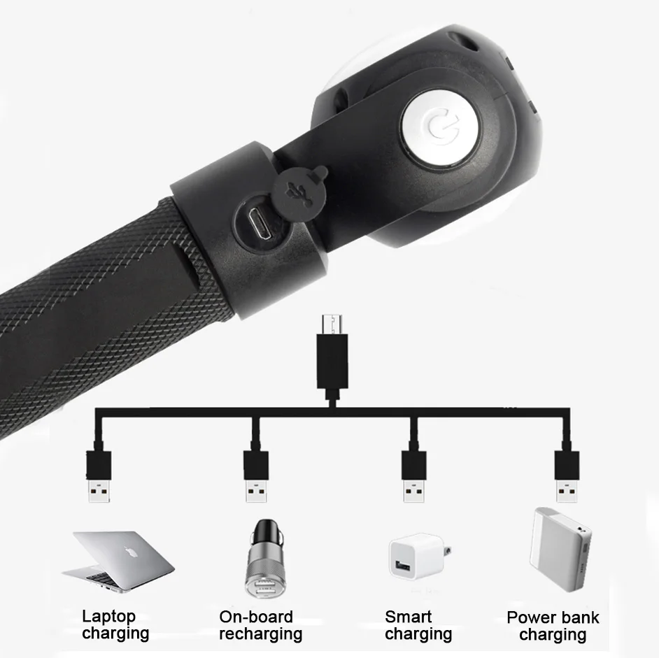30 шт. двойной источник света лампа XML T6 и COB фонарик вспышка 7 режимов вращения на 360
