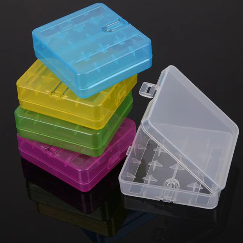 5pcs(5 Colors) 18650 Box Portable Hard Plastic Battery Case Holder Storage for 4-18650 battery Hook plastic box |