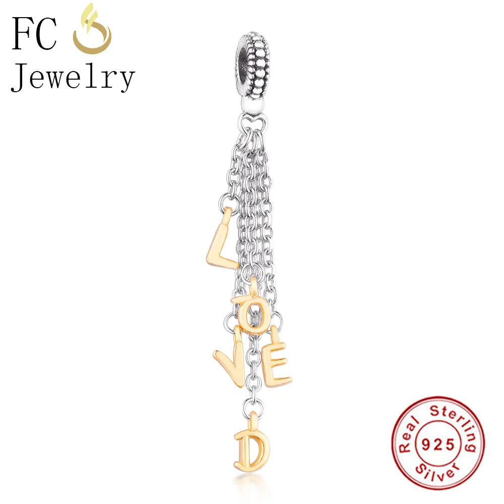 FCJ1018 FC ювелирные изделия подходят к оригиналу Pandora талисманы браслеты Berloque 925 пробы серебро сглаза кубический цирконий бусины свисающие подарки - Цвет: FCJ1018