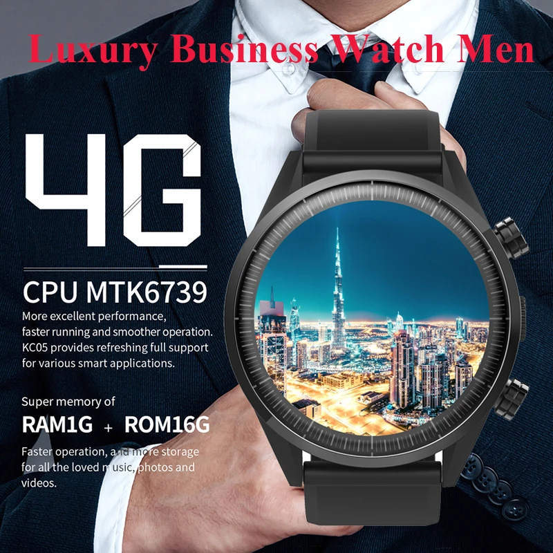 Смарт часы KC05 4G Android GPS Wi Fi Sim карта водонепроницаемые IP67 деловые спортивные с