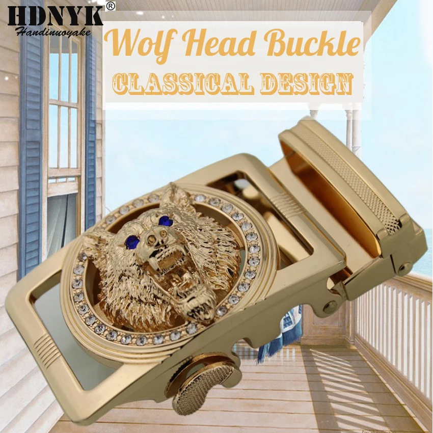 Высококачественная Автоматическая пряжка с головой волка роскошная брендовая