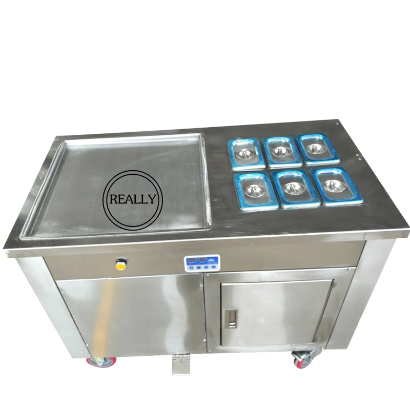 Economici Ad Alta Capacità Reaw Della Tailandia Laminati Fry Gelato Pan Rullo/stir Fry Macchina Per Il Gelato Con La Bolla Waffle Maker