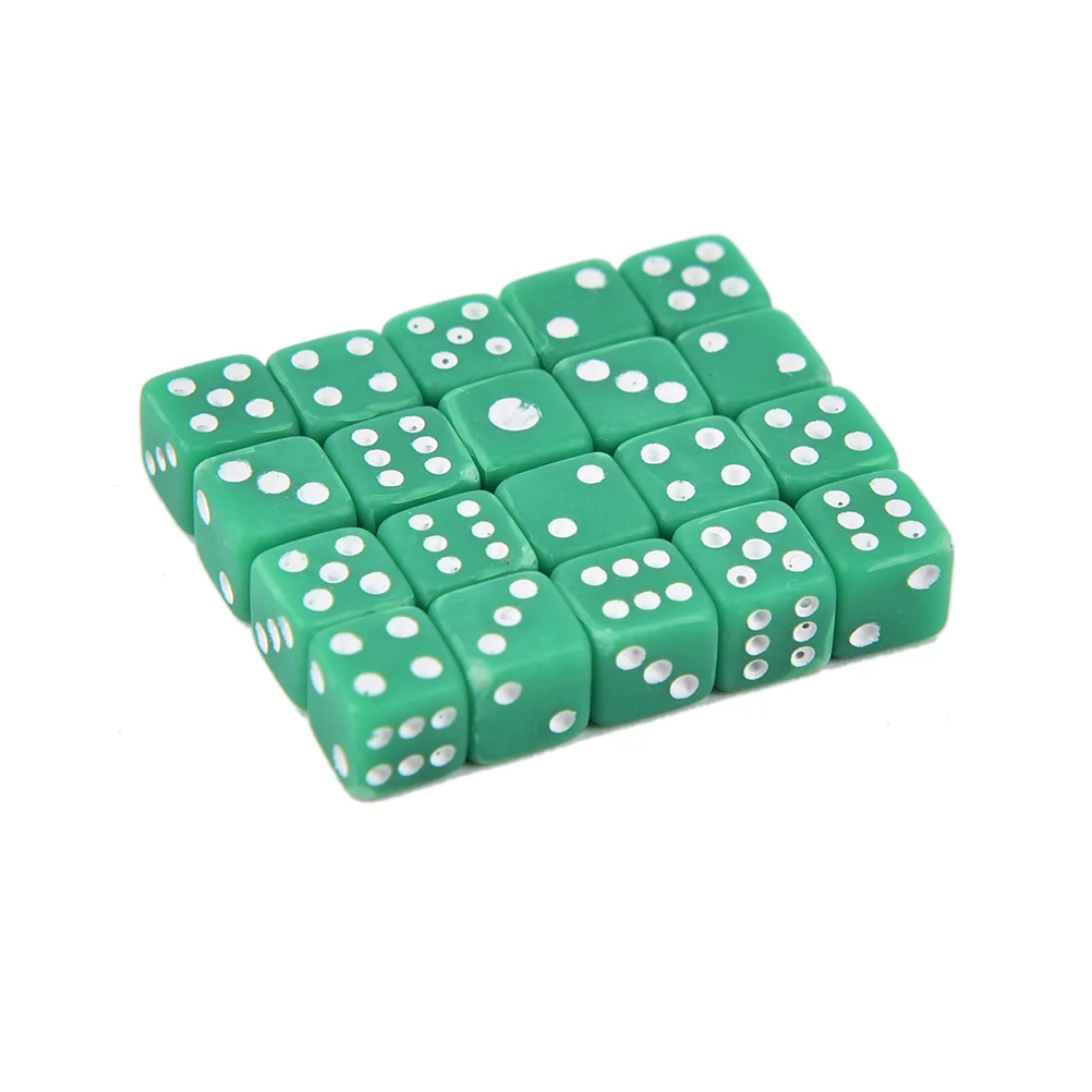 20 шт стандартный 5 мм Набор Игральных кубиков D6 акриловые для игр маленькие игральные кости