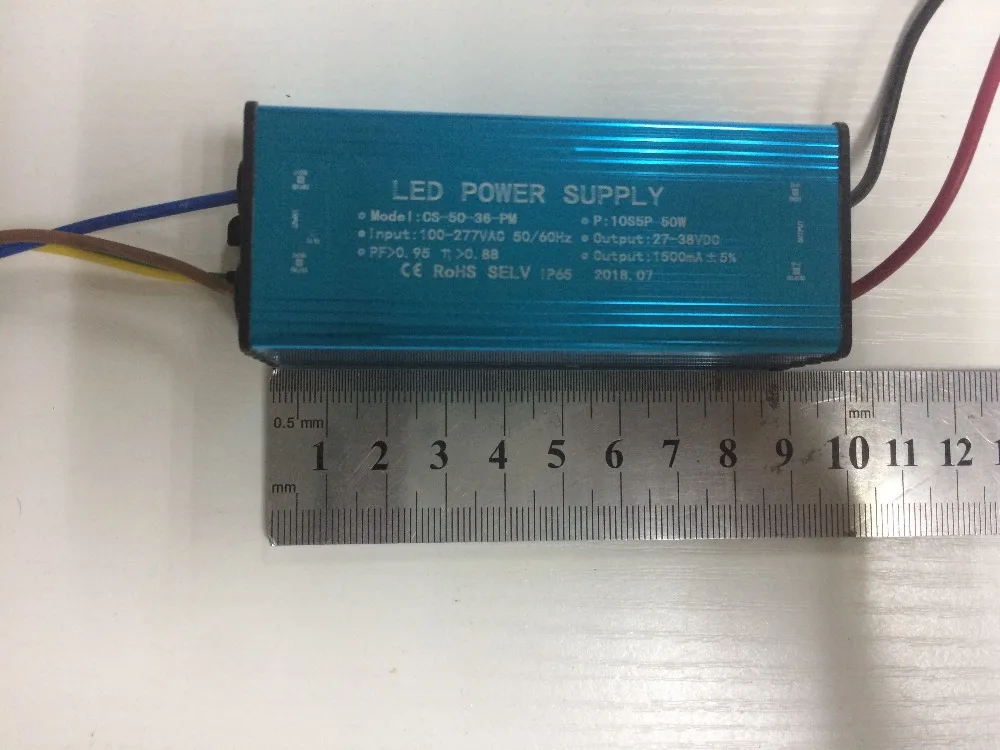 1 piece Good quality Waterproof 10 Series 5 parallel 50W  constant current driver 1500MA DC20-39V