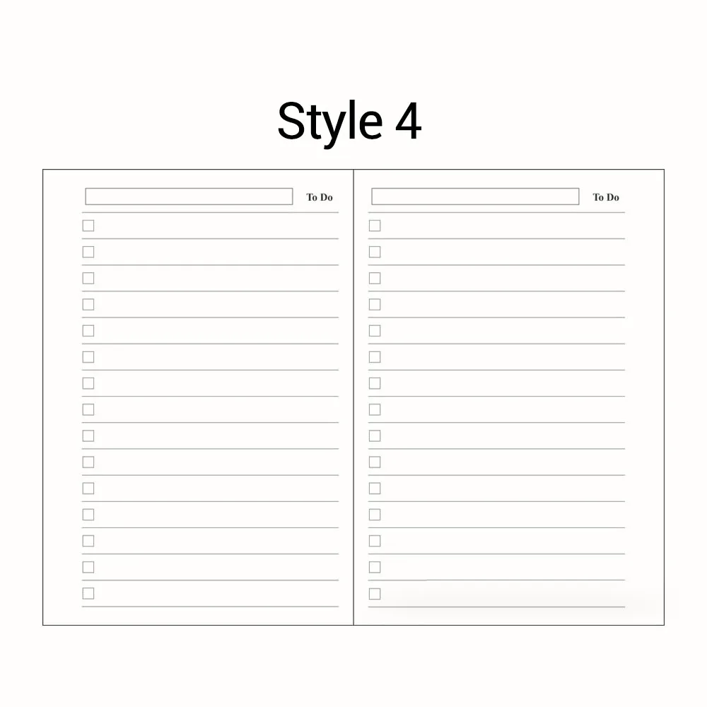 Style4 A5 A6 Блокнот с отрывным листом заправка спираль Биндер внутренняя страница дневник еженедельник ежемесячный планировщик сделать список линия точка сетка внутри бумаги - Цвет: Style4