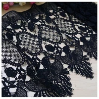japanese and korean sewing accessories black lace trimming for sewing diy design 31cm wide embroidery milk silk crafts materials