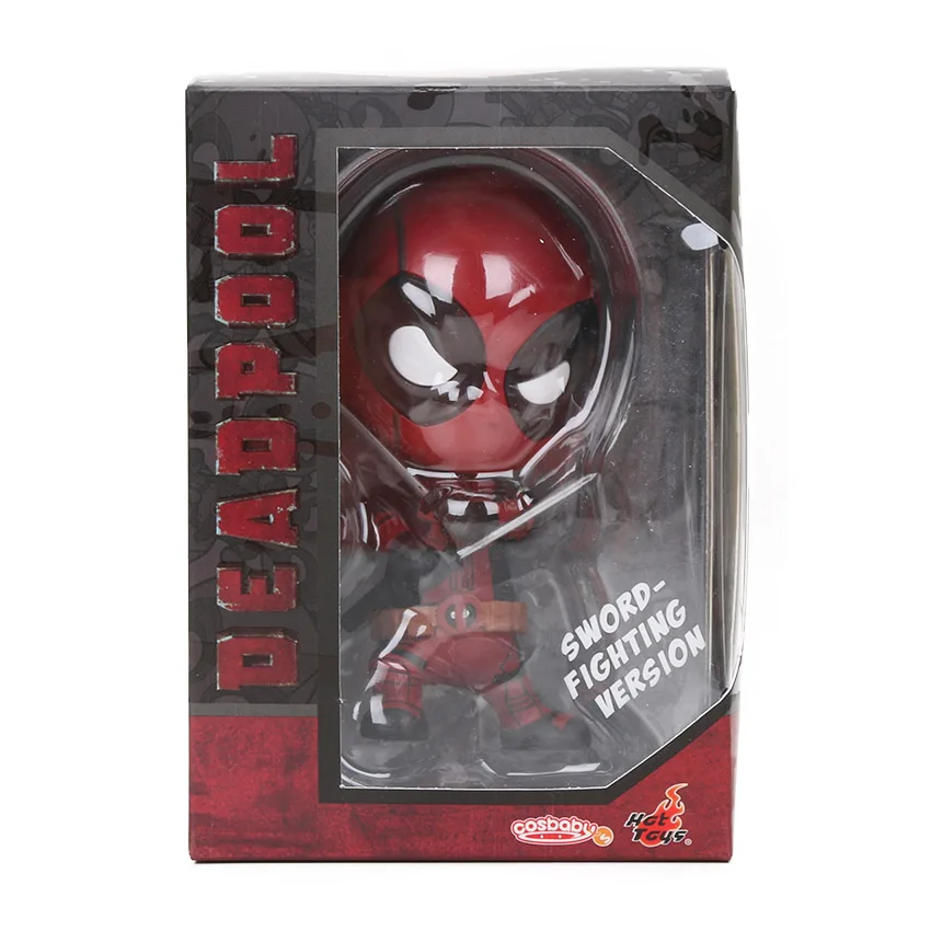 Мини 10 см Marvel игрушки Дэдпул фигурка качающаяся голова 1/10 масштаб предварительно окрашенный Человек-паук Черная пантера Коллекционная модель куклы игрушки - Цвет: two swords box