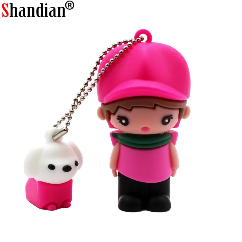 SHANDIAN Акция маленькая кукла usb флэш-накопитель USB 2,0 64 Гб карта памяти флеш-накопитель 4 ГБ 8 ГБ Флешка 16 ГБ 32 ГБ