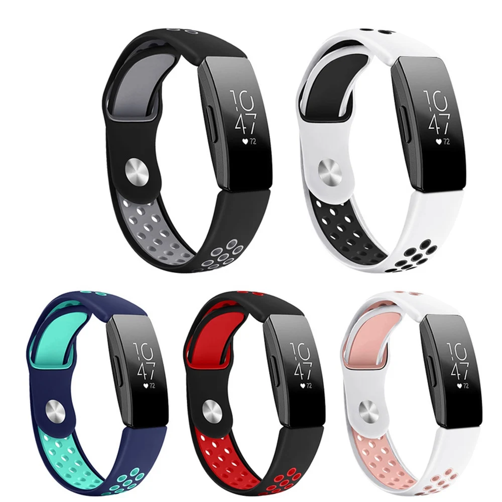 Двухцветный силиконовый ремешок для Fitbit Inspire HR спортивные вентиляционные
