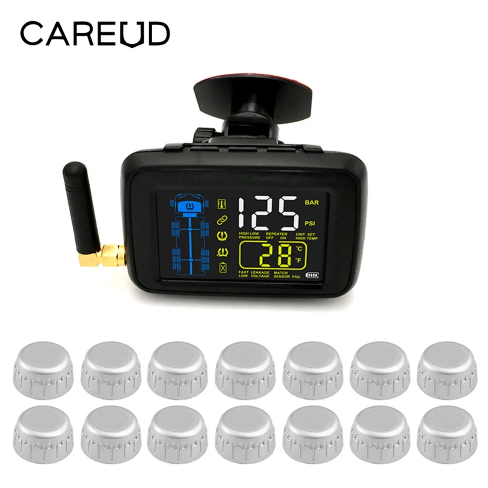 [Подлинный] автомобильные грузовики TPMS беспроводная система контроля давления в шинах 14 датчиков трейлеров специальные датчики давления в шинах