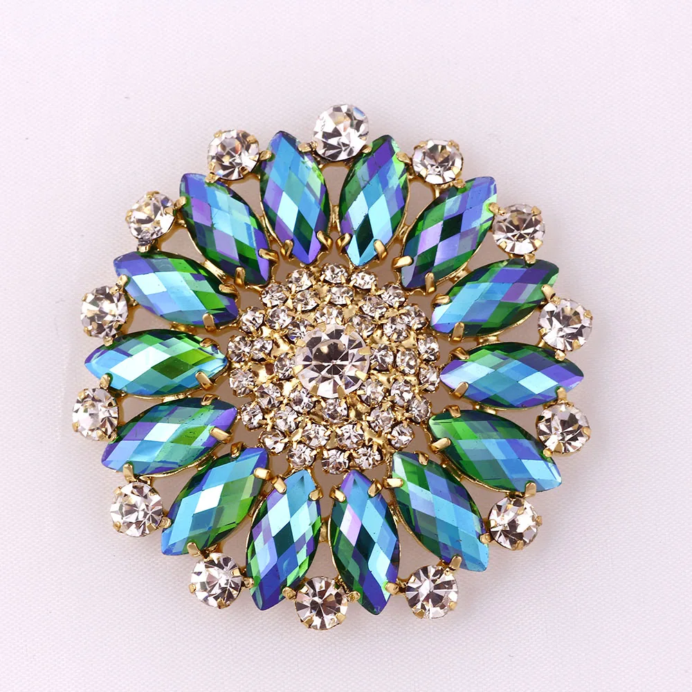55 мм Цветок круглой формы Кристальные Стразы для аппликации стеклянные стразы с