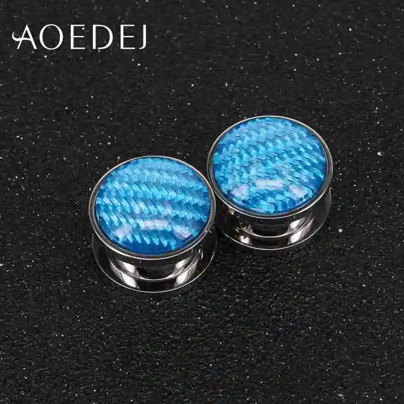 AOEDEJ 2 шт./лот нержавеющая сталь штекер и туннель ювелирные изделия смолы мякоть туннель 10 мм Dilataciones ореха пирсинг туннели пирсинга