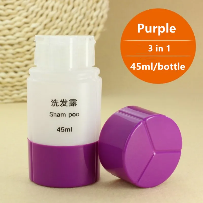 Purple 3 in 1 Дорожная Косметика три розлива 4 в 1 шампунь-гель для душа лосьон для тела розлива портативная бутылка геля для душа - Цвет: Purple 3 in 1