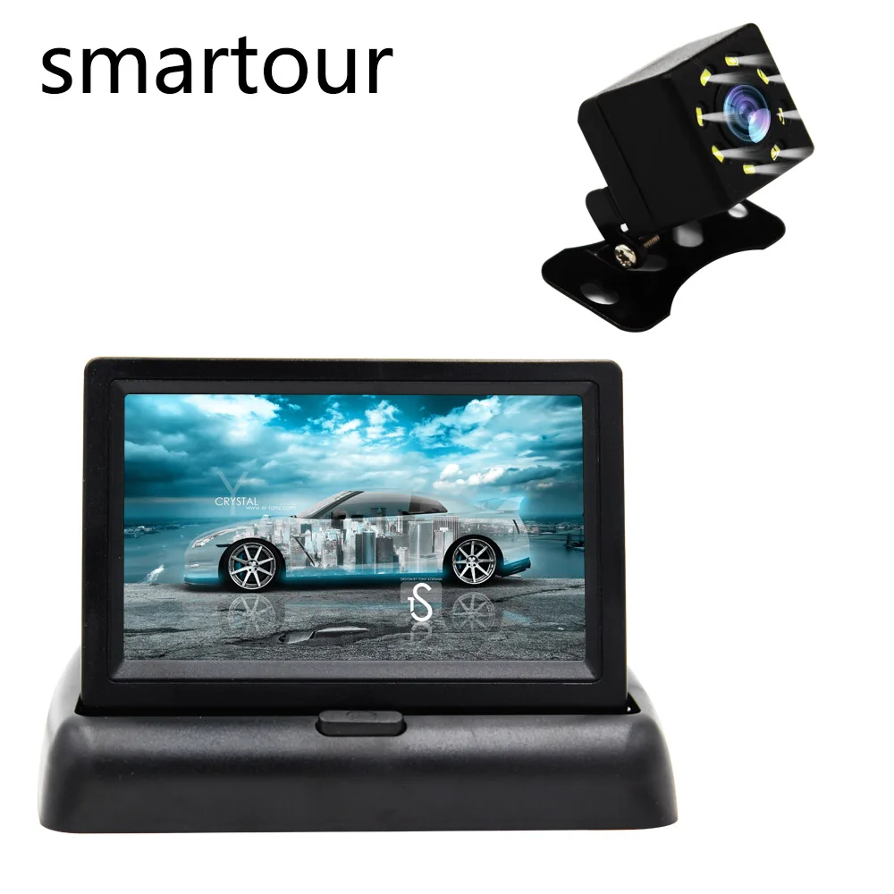 4.3 display 8LED2 Smartour 4,3 дюймов TFT ЖК-монитор автомобиля складной монитор дисплей камера заднего вида парковочная система для автомобиля заднего вида Мониторы ccd - Цвет: 4.3 display 8LED2