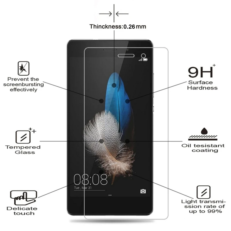 9H Премиум Закаленное стекло для Huawei P8 Lite ALE-L21 Защитная пленка экрана закаленное
