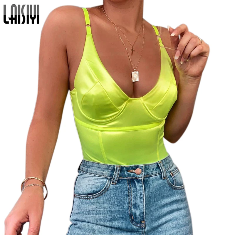 LAISIYI повседневные женские боди без рукавов с бретельками цельные летние